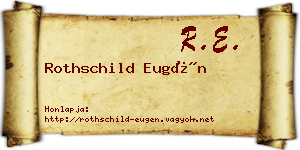 Rothschild Eugén névjegykártya